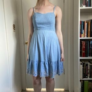 Old Navy Chambray Cami Dress with Cutwork Embroidered Hem
